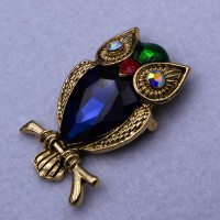 Брошка№559 сова з камінням купити брошки оптом від виробника