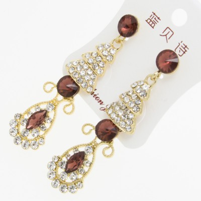 Серьги № 1259 с камнями оригинальные оптом.