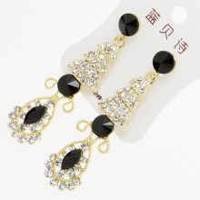 Серьги № 1262 с черными камнями оптом.