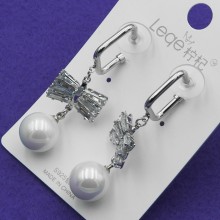 Серьги№762 с белой жемчужиной в интернет магазине оптом.