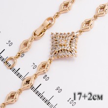 Браслет Xuping№660 17 + 2 см под золото с камнями оптом.
