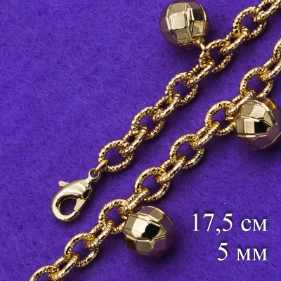 Браслет Xuping№192 17.5 см с шариками от производителя оптом.