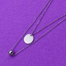 Ланцюжок Xuping№671 45+40+5см подвійний з кулоном медичне золото ланцюжка куплю оптом біжумаркет