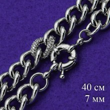 Цепочка Xuping№290 40 см белая с большими звеньями бижутерия Харьков оптом.