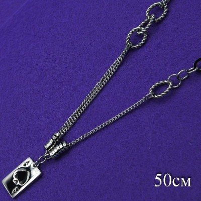 Цепочка Xuping№312 50 см с разным плетением и кулоном пиковый туз оптом.