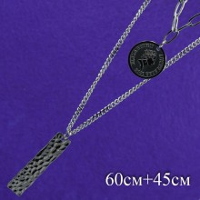 Цепочка Xuping№313 60 + 45 см двойная с оригинальными кулонами оптом.