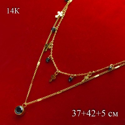 Цепочка Xuping№493 37 + 42 см двойная с крестиками в интернет-магазине оптом.
