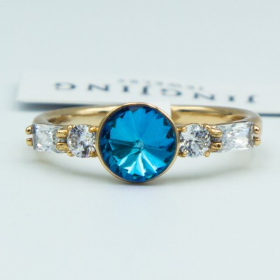 Кільце Xuping№146 16.17.р SWAROVSKI 8мм бiрюзового кольору куплю оптом кільця ксюпінг недорого від виробника