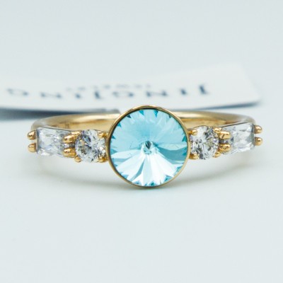 Кільце Xuping№147   16.17.18.19р SWAROVSKI 8мм блакитного кольору куплю оптом кільця ксюпінг недорого від виробника