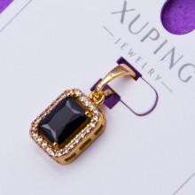 Кулон Xuping№781 9х7мм чорний циркон з дрібними білими циркончиками медичне золото кулони18к біжумаркет