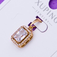 Кулон Xuping№781С 9х7мм бiлий циркон з дрібними білими циркончиками медичне золото кулони18к біжумаркет