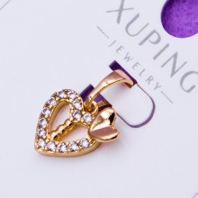 Кулон Xuping№912 7х10мм білі циркони сердечку куплю оптом медичне золото кулони18к біжумаркет