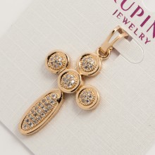 Крестик Xuping№693 с камнями белого цвета оптом.