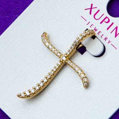 Крестик xuping№368    с мелкими цирконами бижутерия из медсплава купить оптом недорого