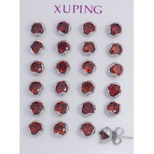 Гвоздики Xuping№11075    цветочек с красным камнем медичне золото xuping оптом
