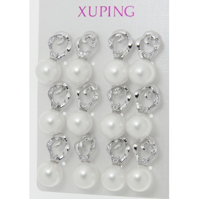 Гвоздики Xuping №11072 стильные под серебро купить ювелирную бижутерию Xuping  оптом.
