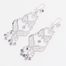 Серьги Xuping №1382   шикарные белого цвета оптом.