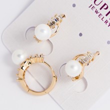 Серьги Xuping№1497 с белой жемчужиной оптом.