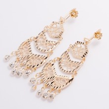 Серьги Xuping№1379      ажурные с цирконами оптом.