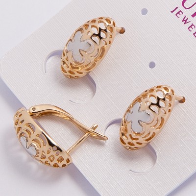 Серьги Xuping№1595 ажурные под золото оптом.