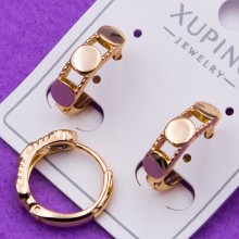 Сережки Xuping№359 d-15мм геометрична форма купити сережки оптом з медзолота 18к