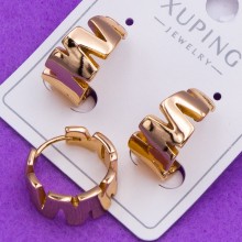 Сережки xuping№419 діаметр 15мм товщина 9мм медичне золото сережки 18к від виробника