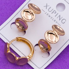 Сережки xuping№418 діаметр 15мм товщина 10мм медичне золото сережки 18к від виробника