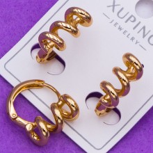 Сережки xuping№417 д  высота 13мм оригiнальни медичне золото сережки 18к від виробника