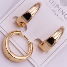Сережки Xuping№574 d- 18мм потовщені каблучки куплю оптом медзолото 18к від постачальника біжурин