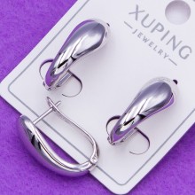 Сережки Xuping№436В висота 20мм родій куплю оптом сережки ксюпінг медзолото родій
