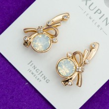 Сережки xuping№115А SWAROVSKI на англійському замку з каменем перламутрового колеру купити медзолото оптом від виробника
