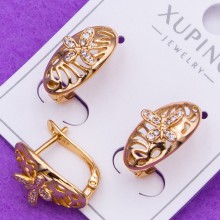 Сережки Xuping№629 17х8мм з метеликом куплю оптом сережки ксюпінг медзолото 18К