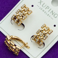 Сережки Xuping№79 доріжки із дрібними цирконами сережки з медичного золота куплю оптом біжумаркет
