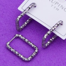 Сережки xuping№409 висота 25мм прямокутної форми родій куплю xuping біжутерію медичне золото сережки 18к