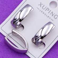 Сережки xuping№405 висота 20мм прямокутної форми родій куплю xuping біжутерію медичне золото сережки 18к