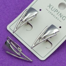 Сережки Xuping№436А 10х25мм геометричної форми медичне золото 18к оптом сережки від постачальника