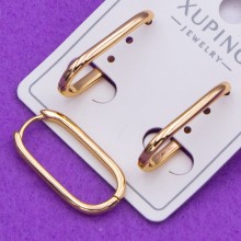 Сережки xuping№410 висота 25мм прямокутної форми 18к куплю xuping біжутерію медичне золото сережки 18к