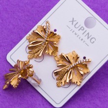Сережки-гвоздики Xuping№427 20х18мм кленовий лист купити оптом сережки з медзолота 18к
