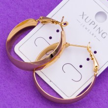 Сережки Xuping№427  30мм ширина 4мм 18к на замку клямка куплю оптом сережки ксюпінг медзолото