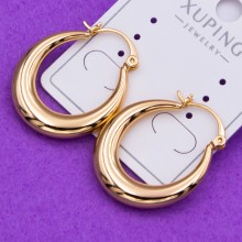 Сережки Xuping№665 22х30мм форма підкови купити сережки Xuping біжутерія медичне золото біжумаркет