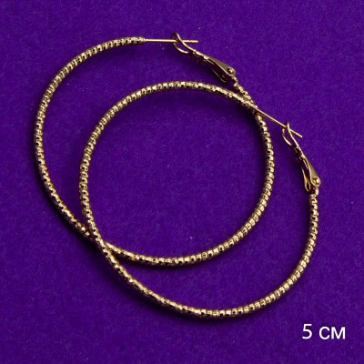 Сережки-кільця Xuping№2492   4.5мм оригінальні перекручені медичний сплав оптом позолотка біжумаркет