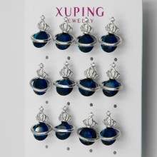 Гвоздики Xuping№2102 6 пар с синим камнем оптом.