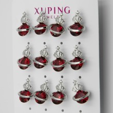 Гвоздики Xuping№2103 6 пар с красным камнем оптом.