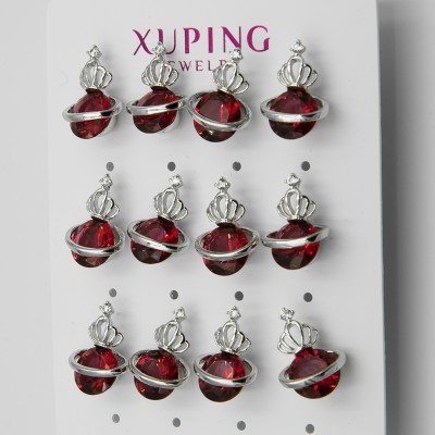Гвоздики Xuping№2103 6 пар с красным камнем оптом.