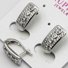 Серьги Xuping№2264 под серебро с цирконами оптом.