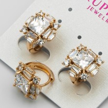 Серьги Xuping№2406 на круглом замке с камнями оптом.