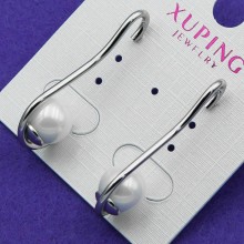 Серьги Xuping№913 белые с жемчужиной оптом.