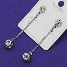Серьги Xuping№817 под серебро с висюлькой оптом.