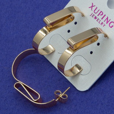 Серьги Xuping№750 мед.золото геометрической формы оптом.