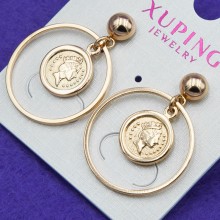 Серьги Xuping№740 с рисунком медичне золото оптом від виробника.